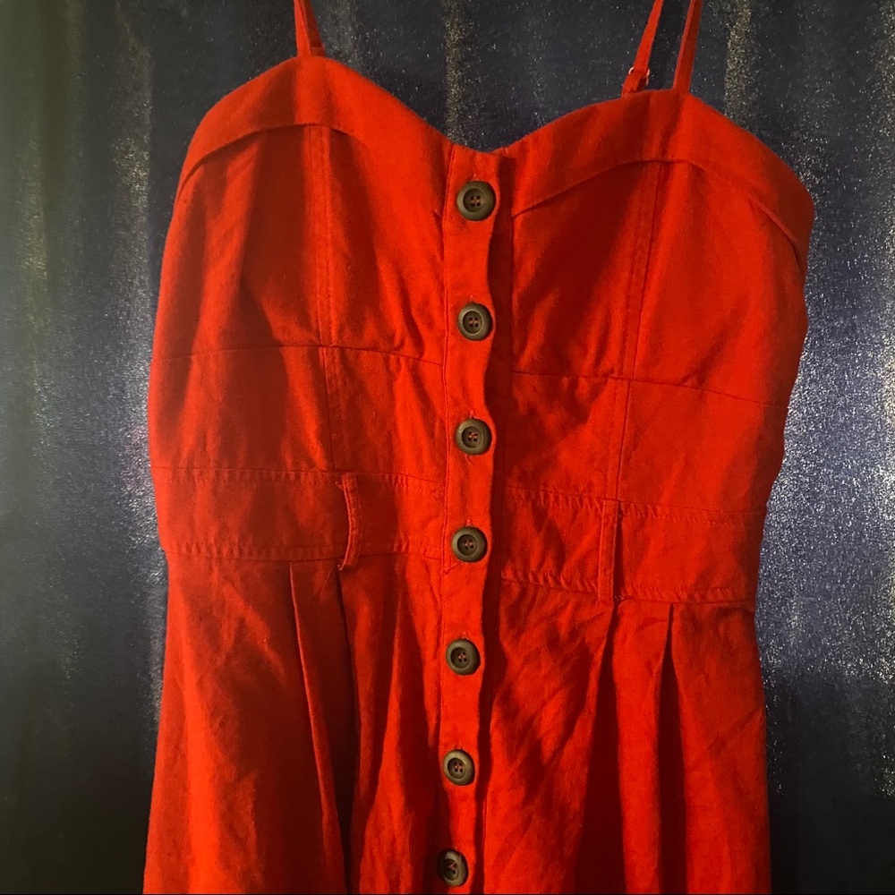 Red Button up Dress